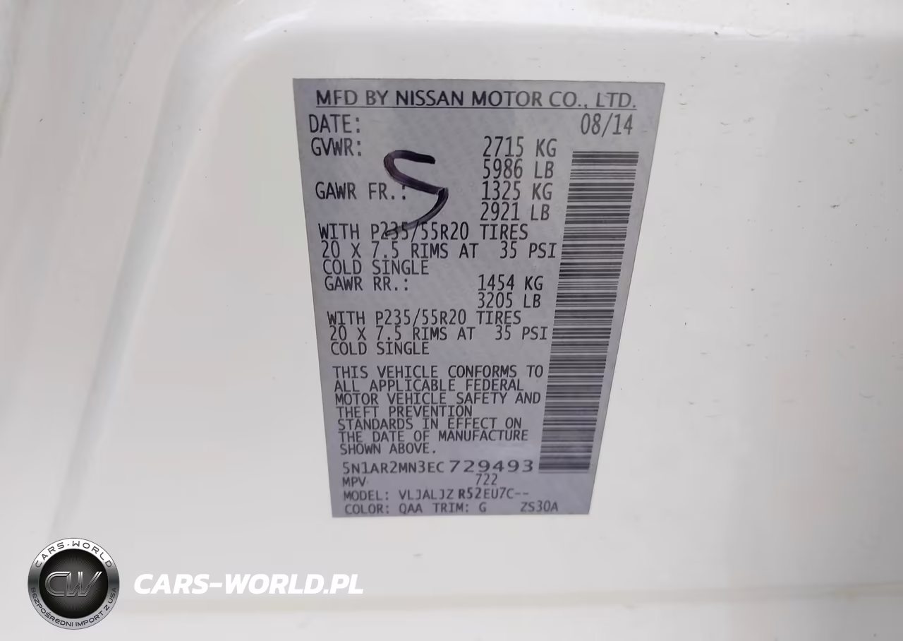 2014 Nissan Pathfinder Platinum VIN:5N1AR2MN3EC729493 - 9
