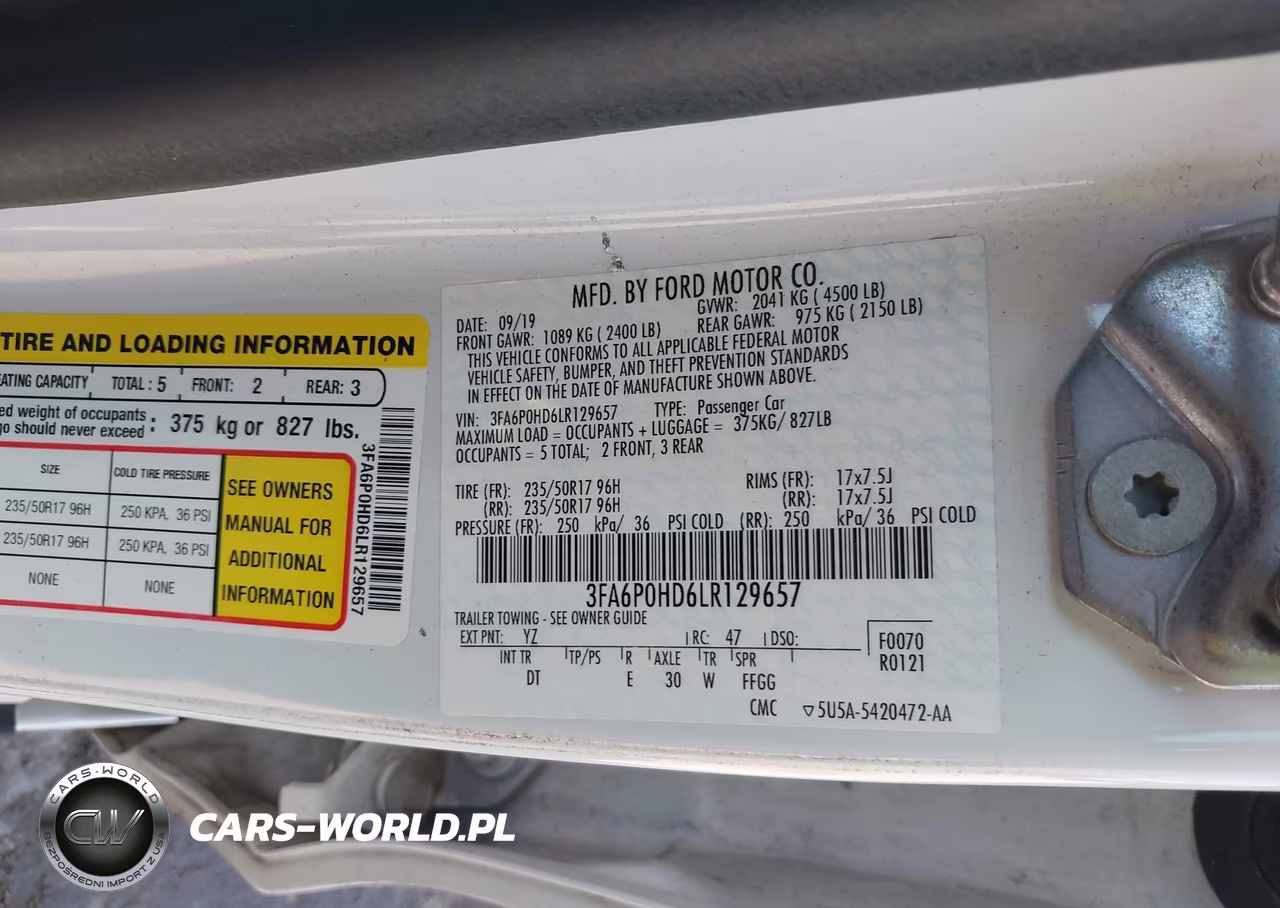 2020 Ford Fusion Se VIN:3FA6P0HD6LR129657 - 9
