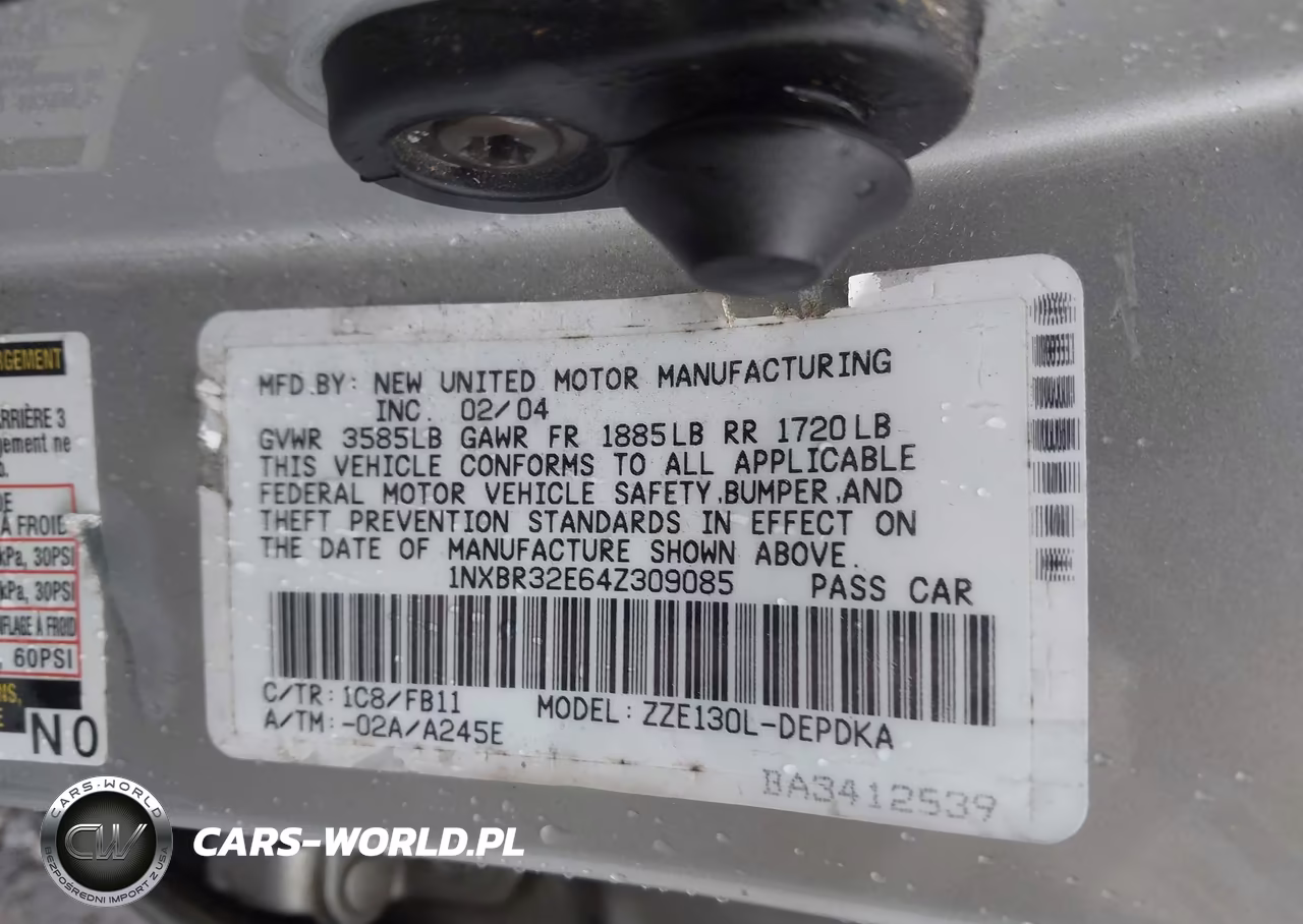 2004 Toyota Corolla Ce VIN:1NXBR32E64Z309085 - 9