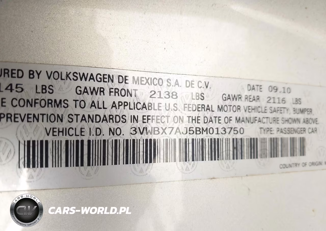 2011 Volkswagen Jetta 2.5L Se VIN:3VWBX7AJ5BM013750 - 9