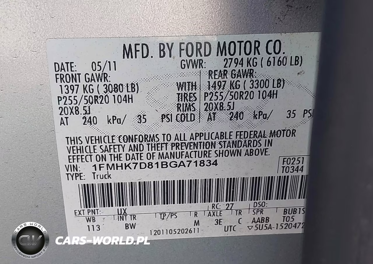 2011 Ford Explorer Xlt VIN:1FMHK7D81BGA71834 - 9