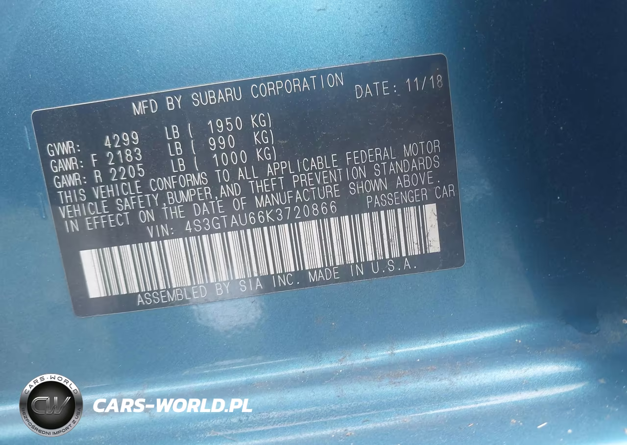 2019 Subaru Impreza 2.0I Limited VIN:4S3GTAU66K3720866 - 9