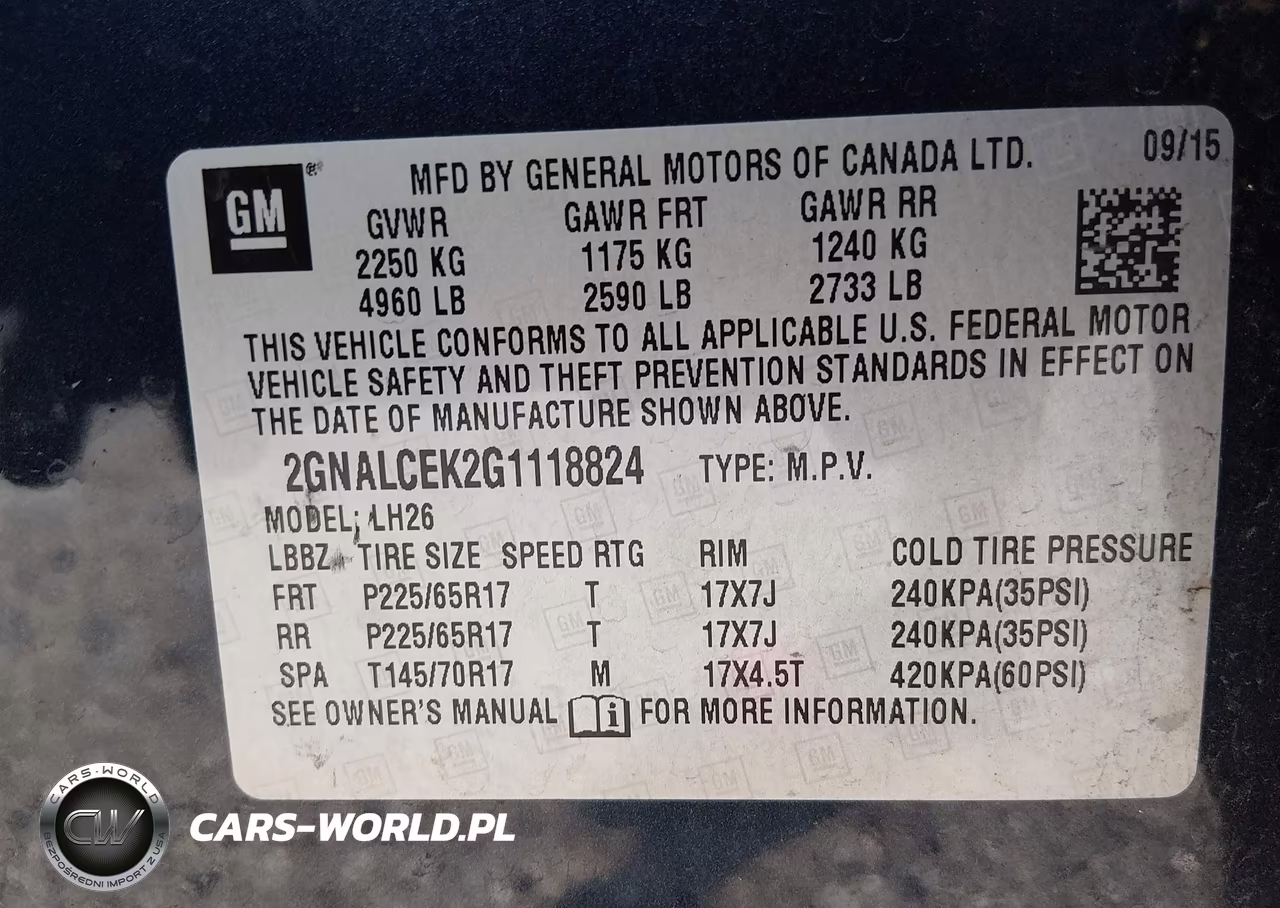 2016 Chevrolet Equinox Lt VIN:2GNALCEK2G1118824 - 9