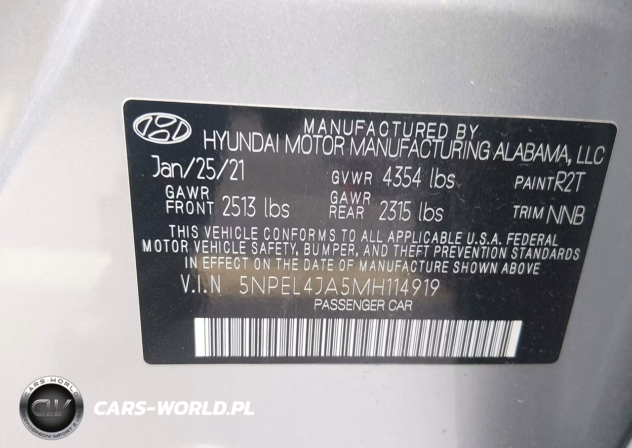 2021 Hyundai Sonata Sel VIN:5NPEL4JA5MH114919 - 9