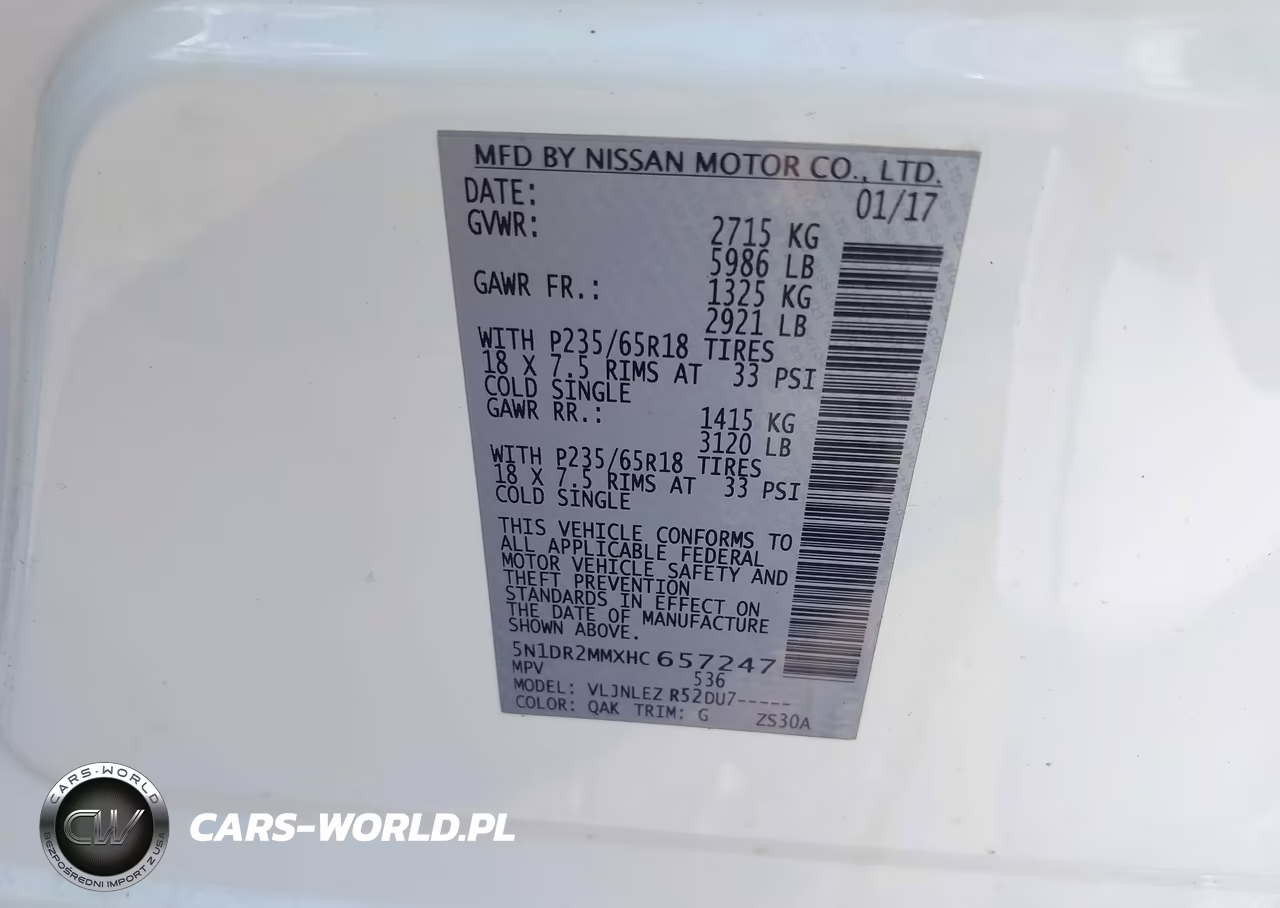 2017 Nissan Pathfinder Sv VIN:5N1DR2MMXHC657247 - 9