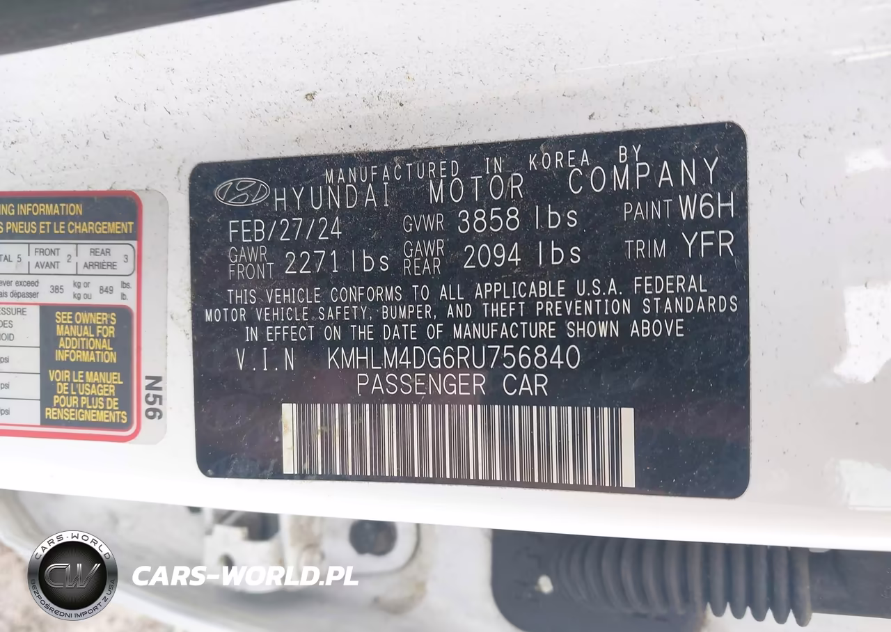2024 Hyundai Elantra Sel VIN:KMHLM4DG6RU756840 - 9