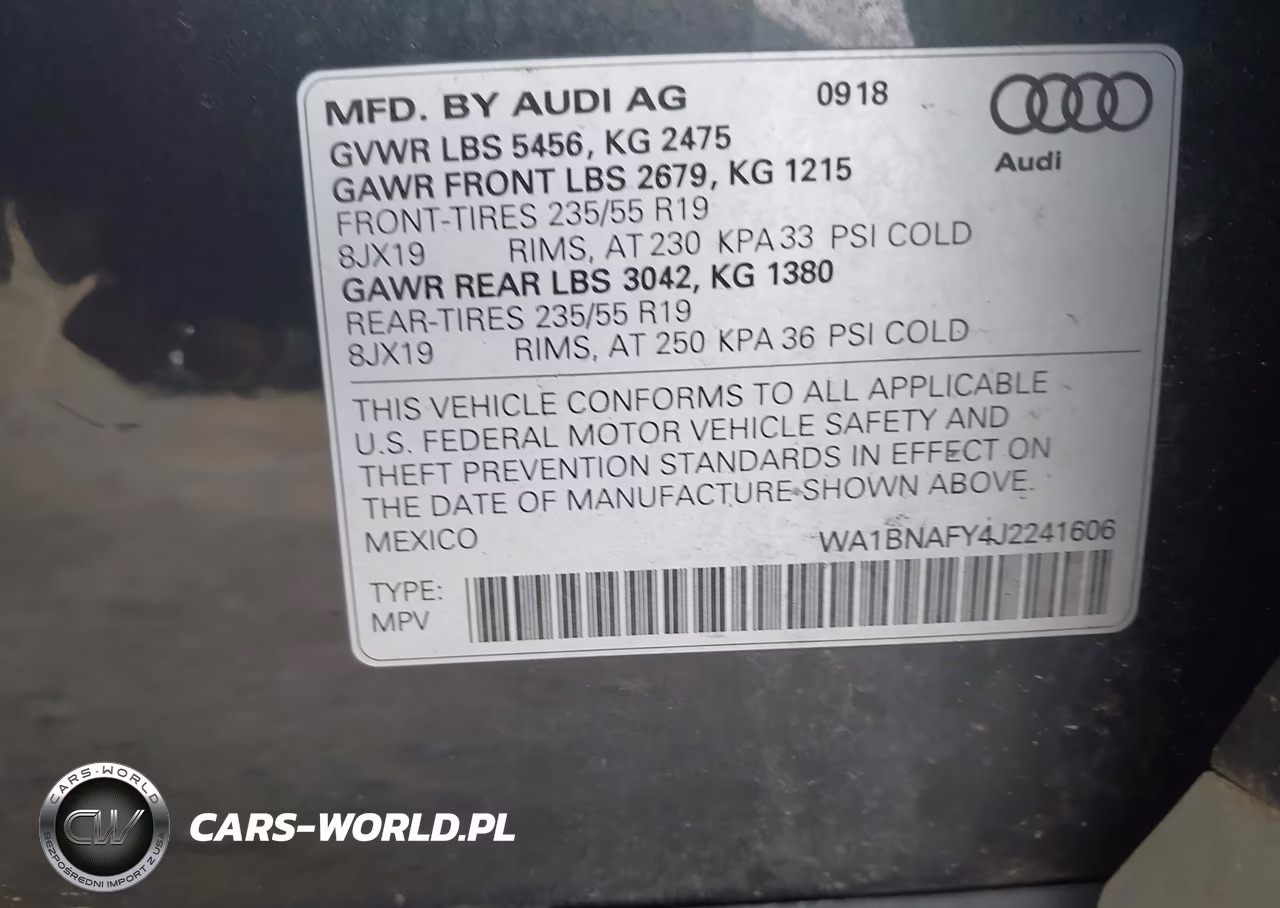 2018 Audi Q5 VIN:WA1BNAFY4J2241606 - 9