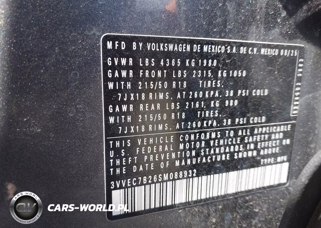 2025 Volkswagen Taos 1.5T Se VIN:3VVEC7B26SM088932 - 9