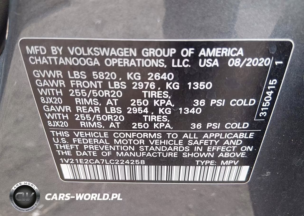 2020 Volkswagen Atlas Cross Sport 3.6L V6 Se W-Technology-3.6L V6 Se W-Technology R-Line VIN:1V21E2CA7LC224258 - 9