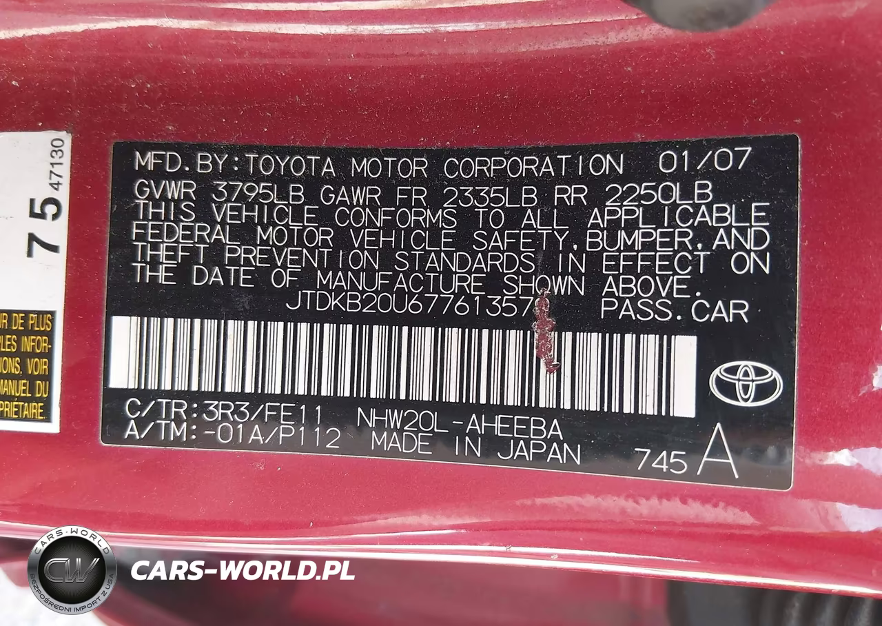 2007 Toyota Prius VIN:JTDKB20U677613579 - 9