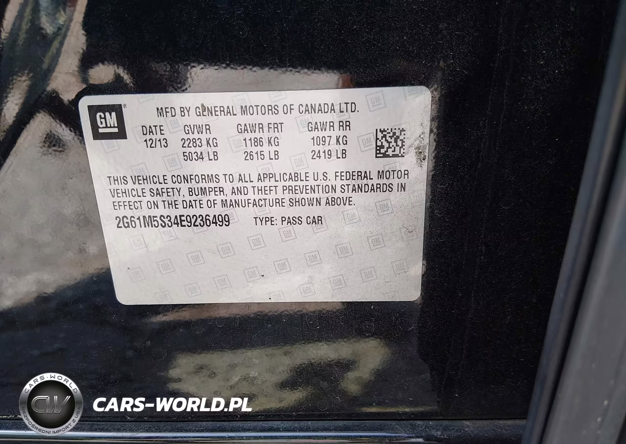 2014 Cadillac Xts Luxury VIN:2G61M5S34E9236499 - 9