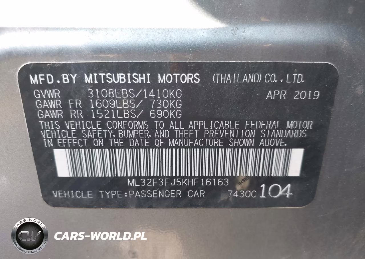 2019 Mitsubishi Mirage G4 Es VIN:ML32F3FJ5KHF16163 - 9