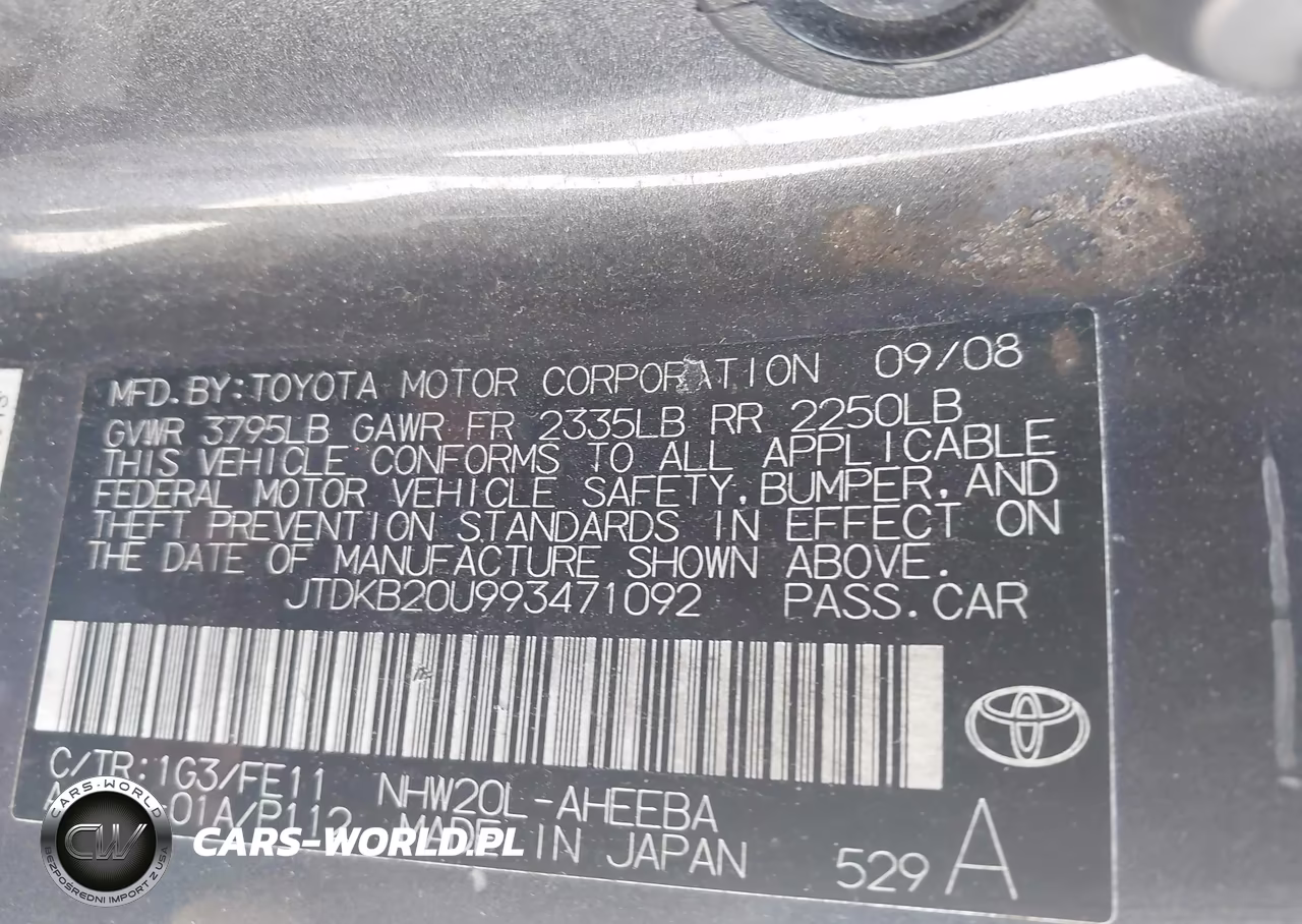 2009 Toyota Prius VIN:JTDKB20U993471092 - 9