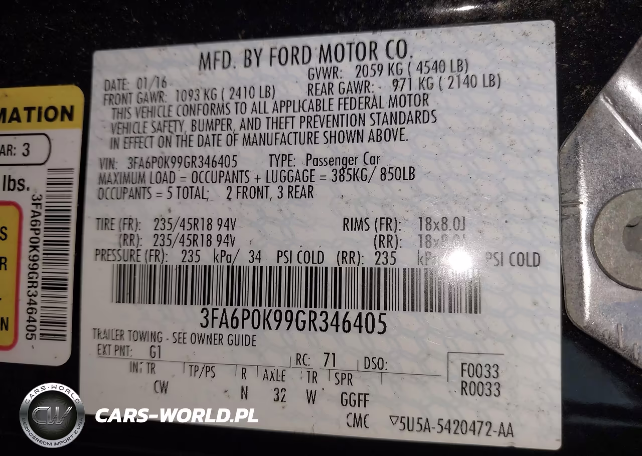 2016 Ford Fusion Titanium VIN:3FA6P0K99GR346405 - 9