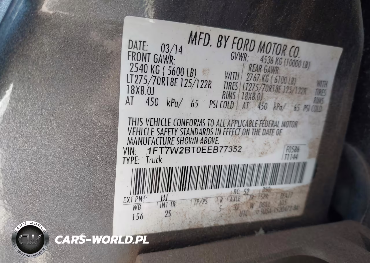 2014 Ford F-250 Xlt VIN:1FT7W2BT0EEB77352 - 9