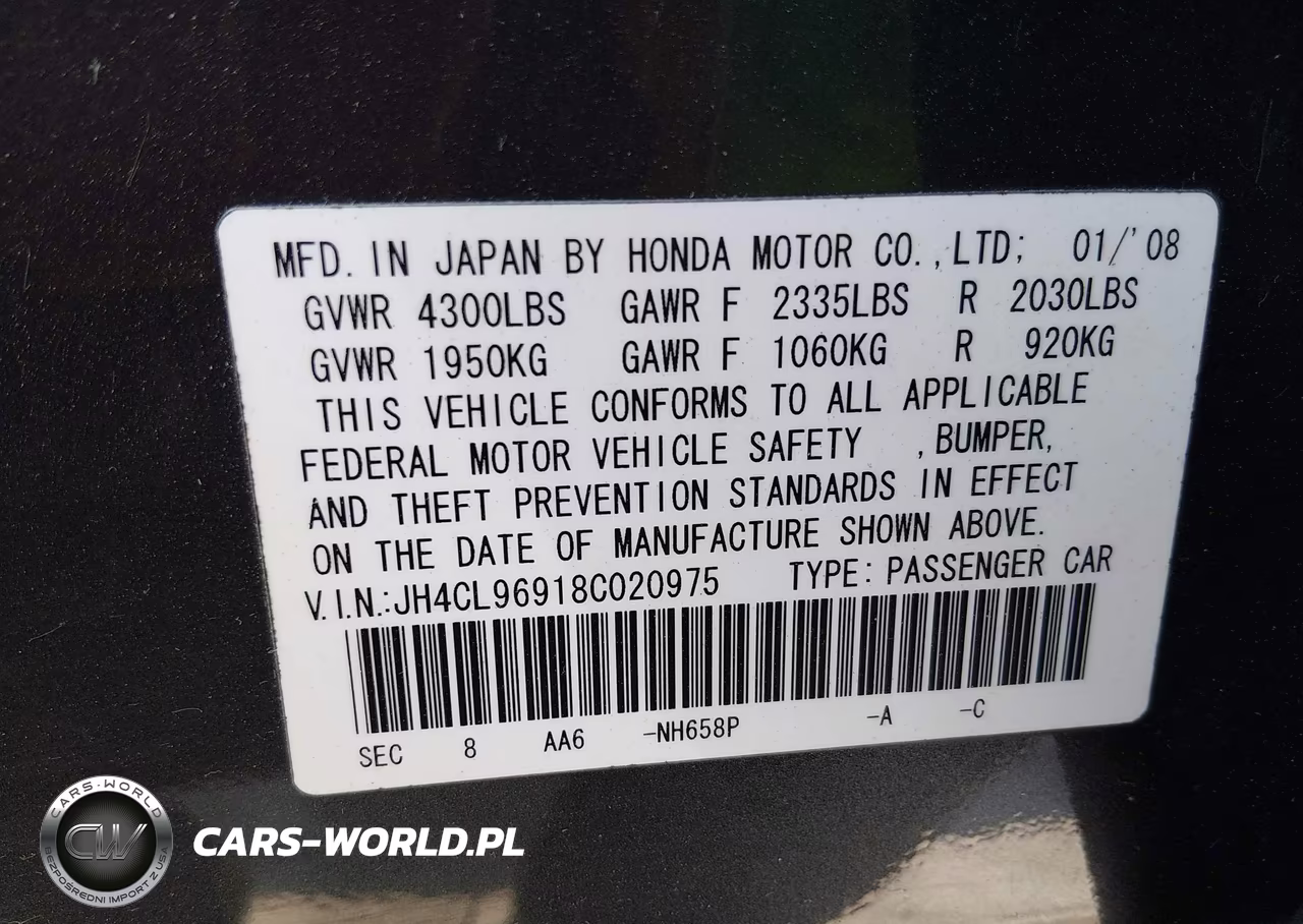 2008 Acura Tsx VIN:JH4CL96918C020975 - 9