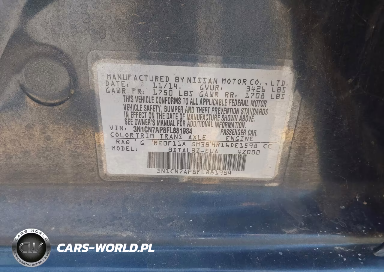 2015 Nissan Versa 1.6 Sv VIN:3N1CN7AP8FL881984 - 9