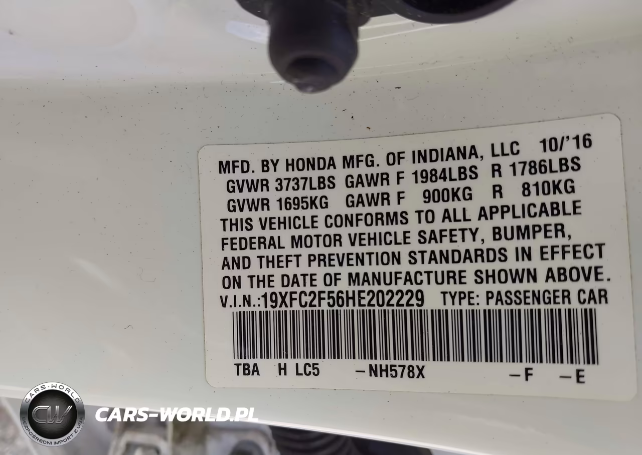 2017 Honda Civic Lx VIN:19XFC2F56HE202229 - 9