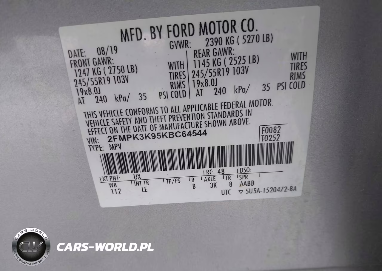 2019 Ford Edge Titanium VIN:2FMPK3K95KBC64544 - 9