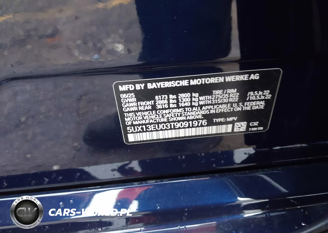 2026 BMW X5 Sdrive40I VIN:5UX13EU03T9091976 - 9