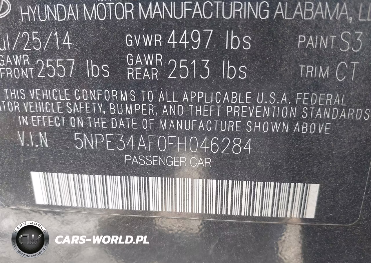 2015 Hyundai Sonata Sport VIN:5NPE34AF0FH046284 - 9