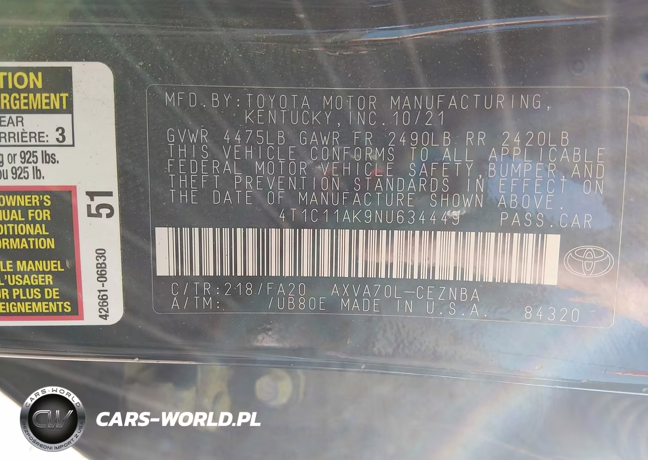 2022 Toyota Camry Le VIN:4T1C11AK9NU634449 - 9