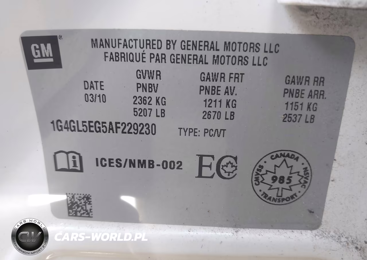 2010 Buick Lacrosse Cxl VIN:1G4GL5EG5AF229230 - 9