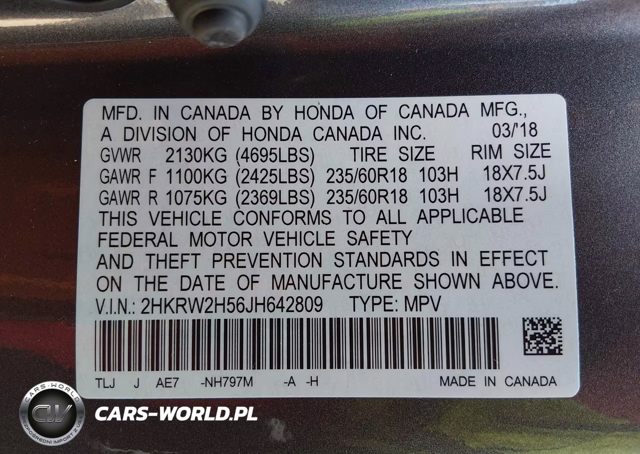 2018 Honda Cr-V Ex VIN:2HKRW2H56JH642809 - 9