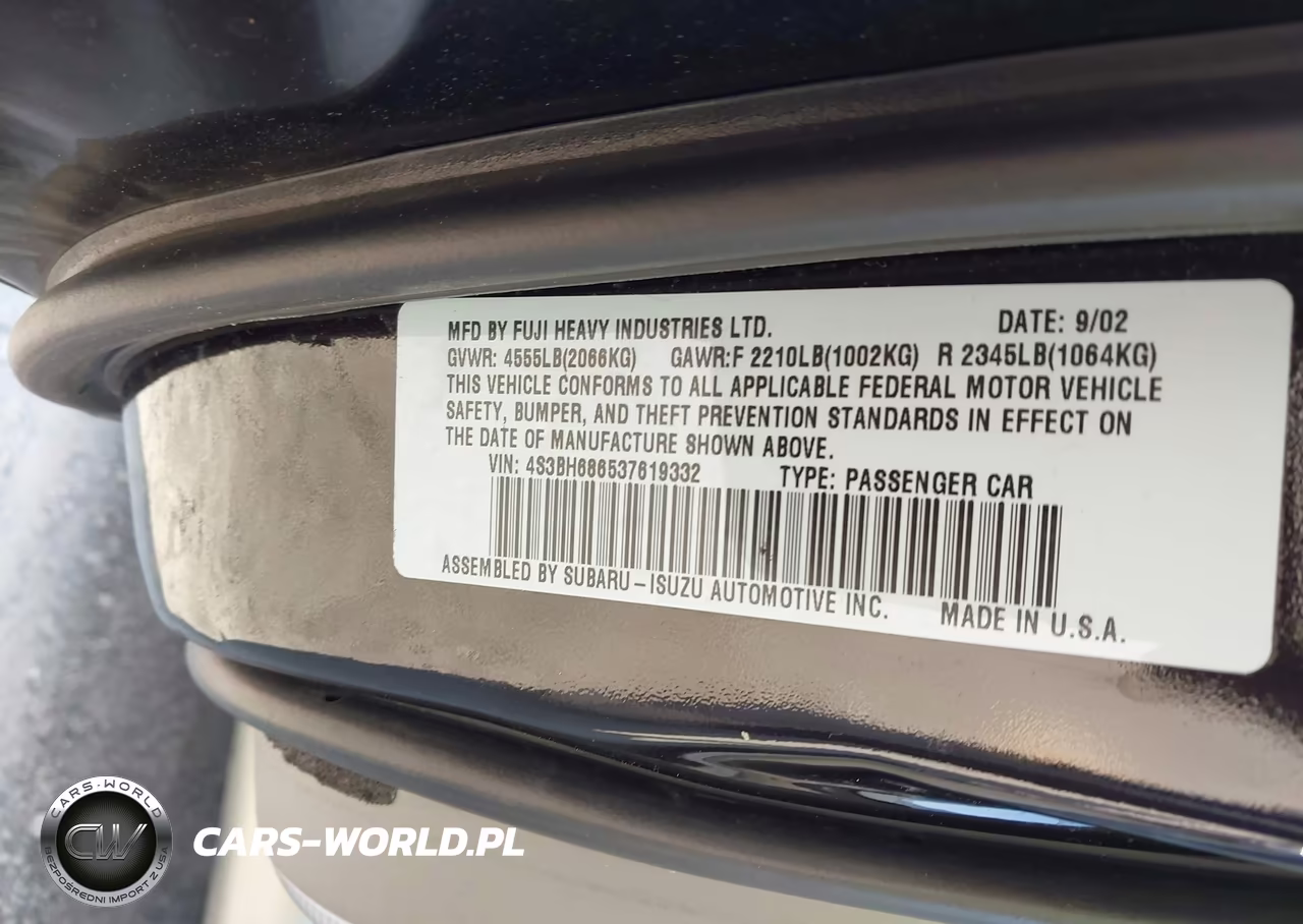 2003 Subaru Outback Limited VIN:4S3BH686537619332 - 9