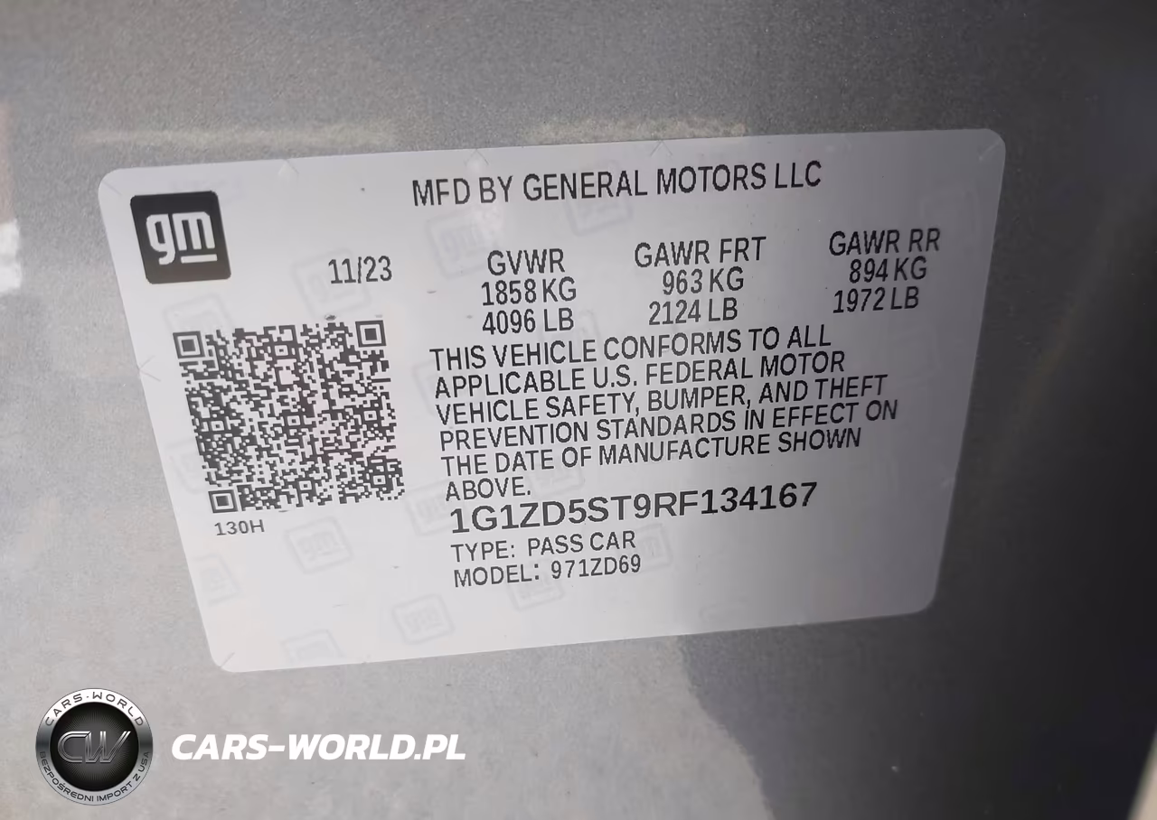2024 Chevrolet Malibu Fwd 1Lt VIN:1G1ZD5ST9RF134167 - 9