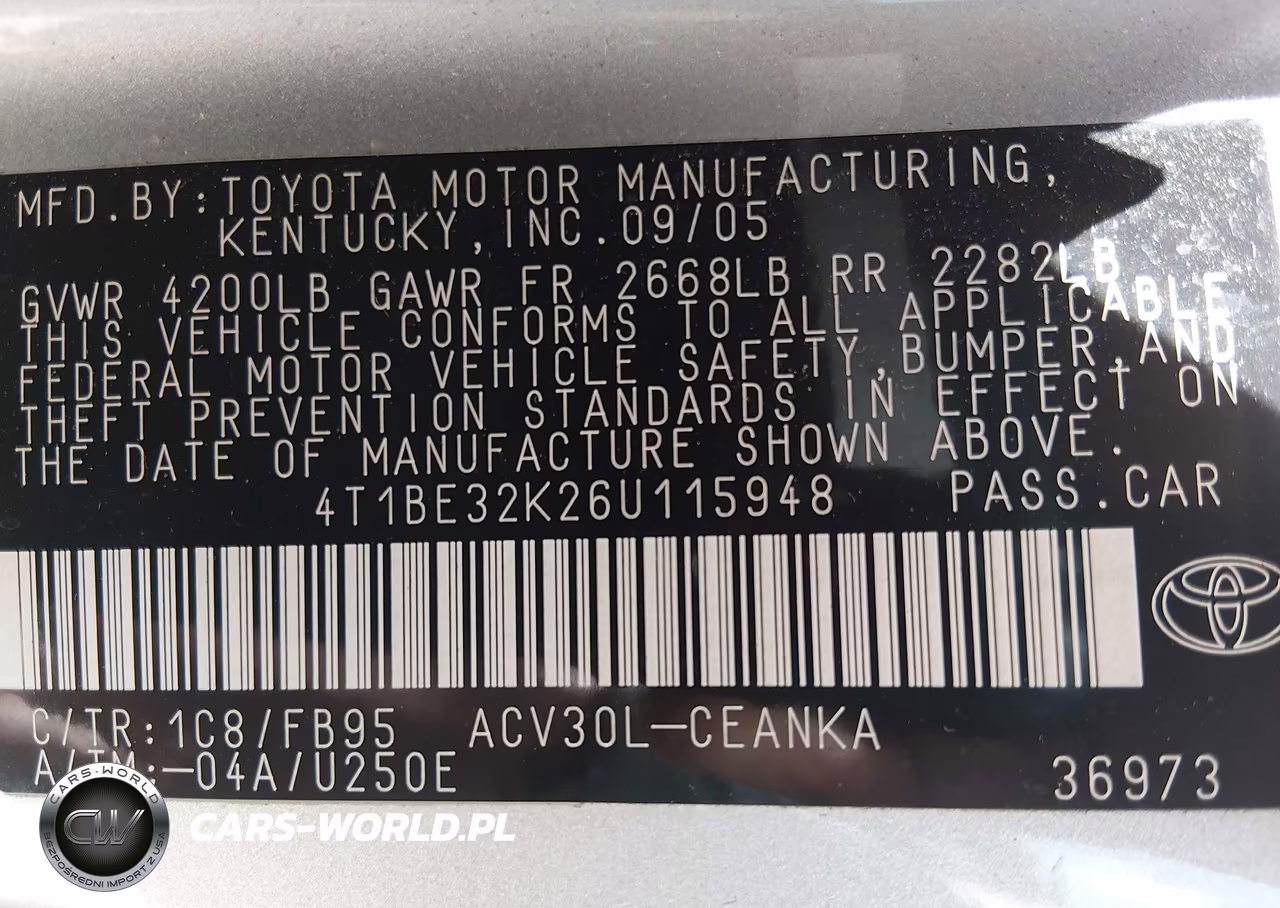 2006 Toyota Camry Le VIN:4T1BE32K26U115948 - 9