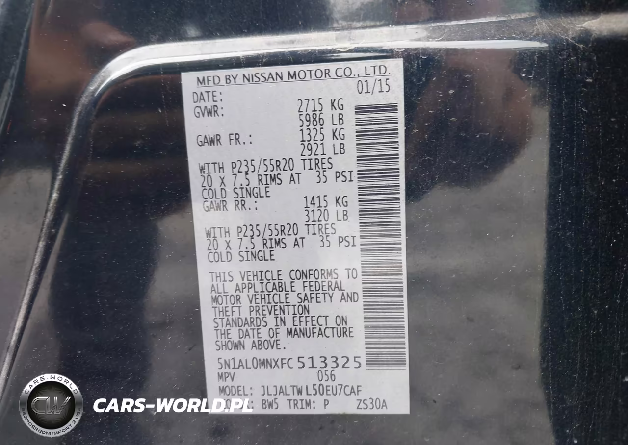 2015 Infiniti Qx60 VIN:5N1AL0MNXFC513325 - 9