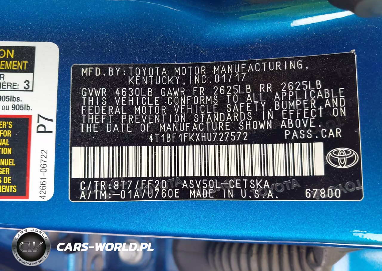 2017 Toyota Camry Se VIN:4T1BF1FKXHU727572 - 9
