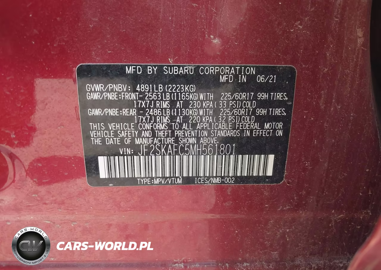 2021 Subaru Forester Premium VIN:JF2SKAFC5MH561801 - 9