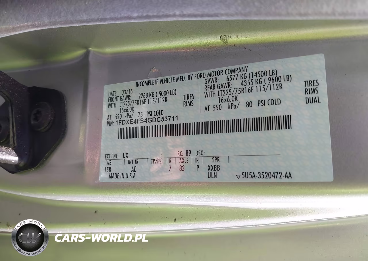 2016 Ford E-450 Cutaway VIN:1FDXE4FS4GDC53711 - 8