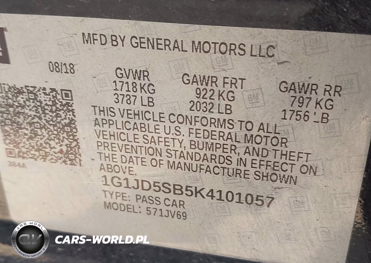2019 Chevrolet Sonic Lt Auto VIN:1G1JD5SB5K4101057 - 9