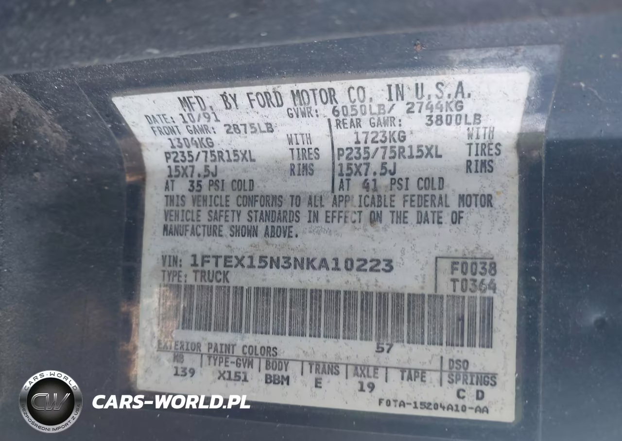 1992 Ford F150 VIN:1FTEX15N3NKA10223 - 9