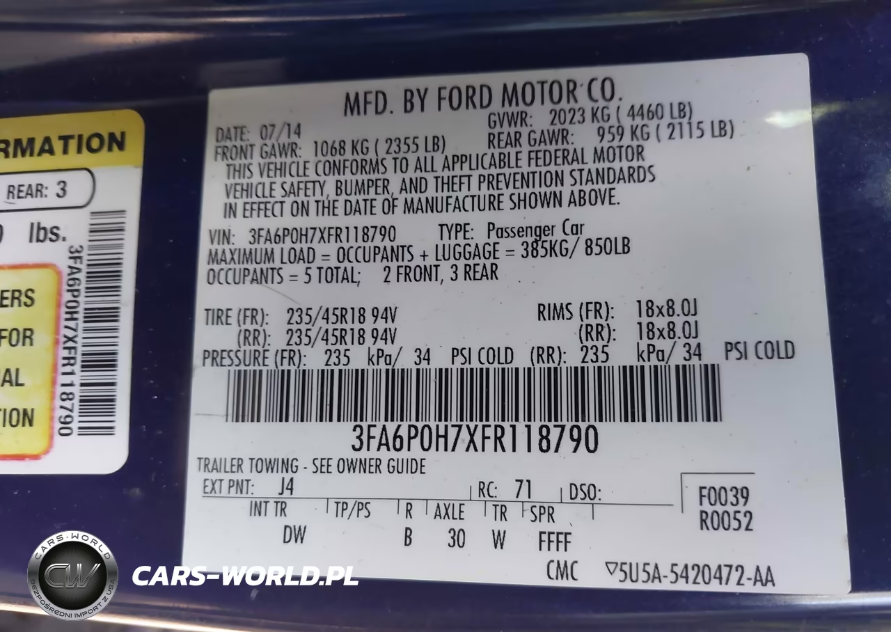 2015 Ford Fusion Se VIN:3FA6P0H7XFR118790 - 9