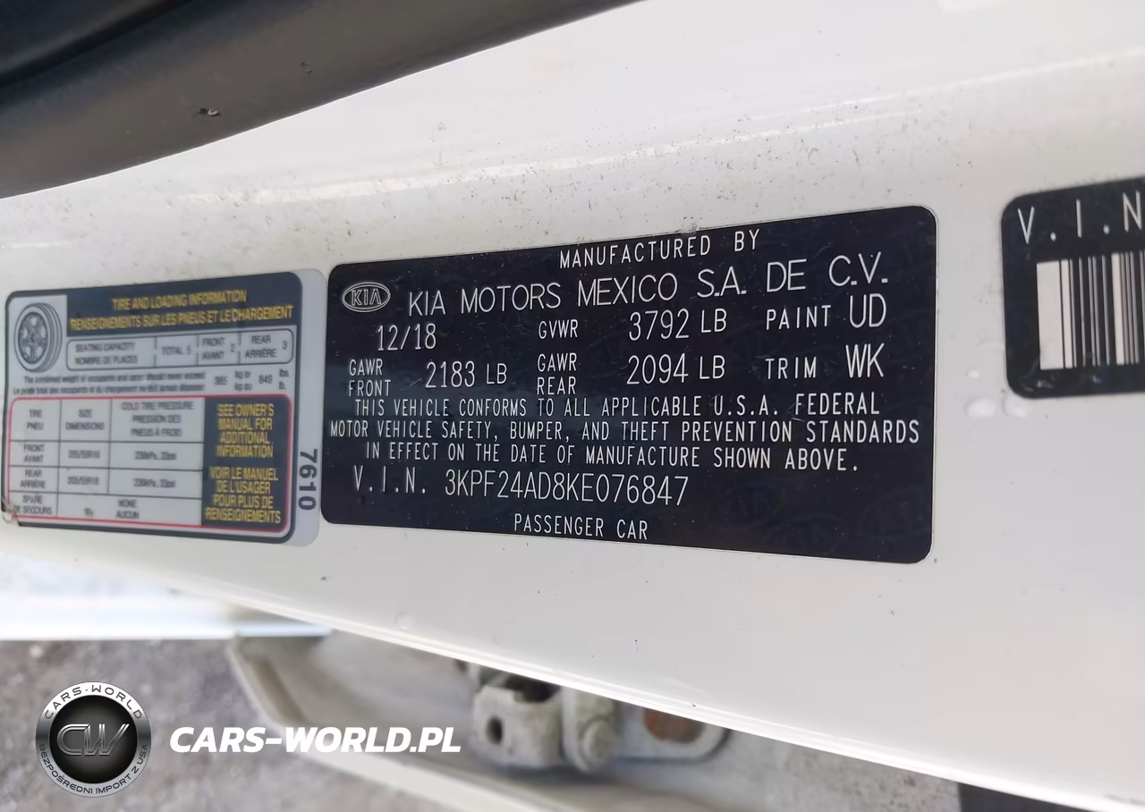 2019 Kia Forte Lxs VIN:3KPF24AD8KE076847 - 9