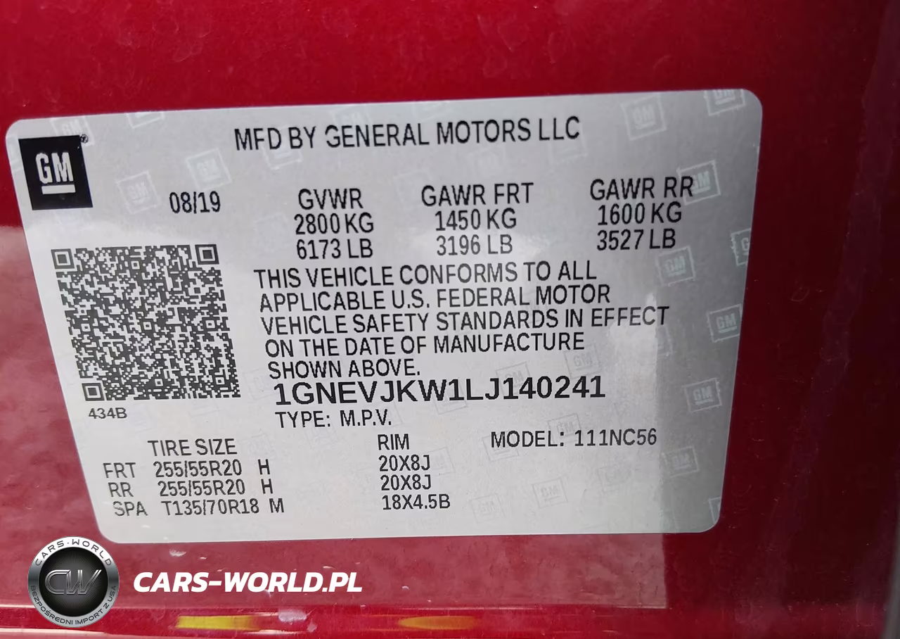 2020 Chevrolet Traverse Awd Rs VIN:1GNEVJKW1LJ140241 - 9