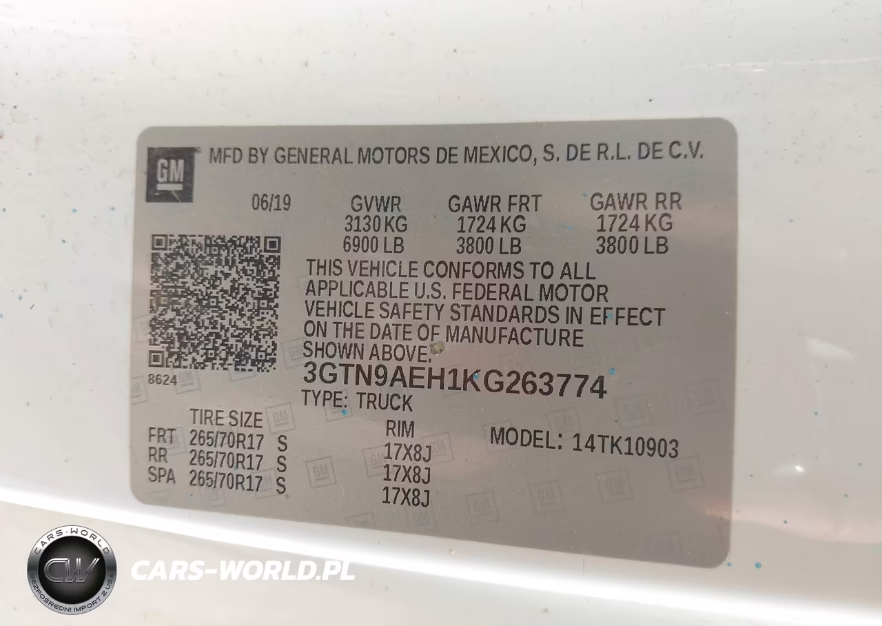 2019 GMC Sierra 1500 VIN:3GTN9AEH1KG263774 - 9