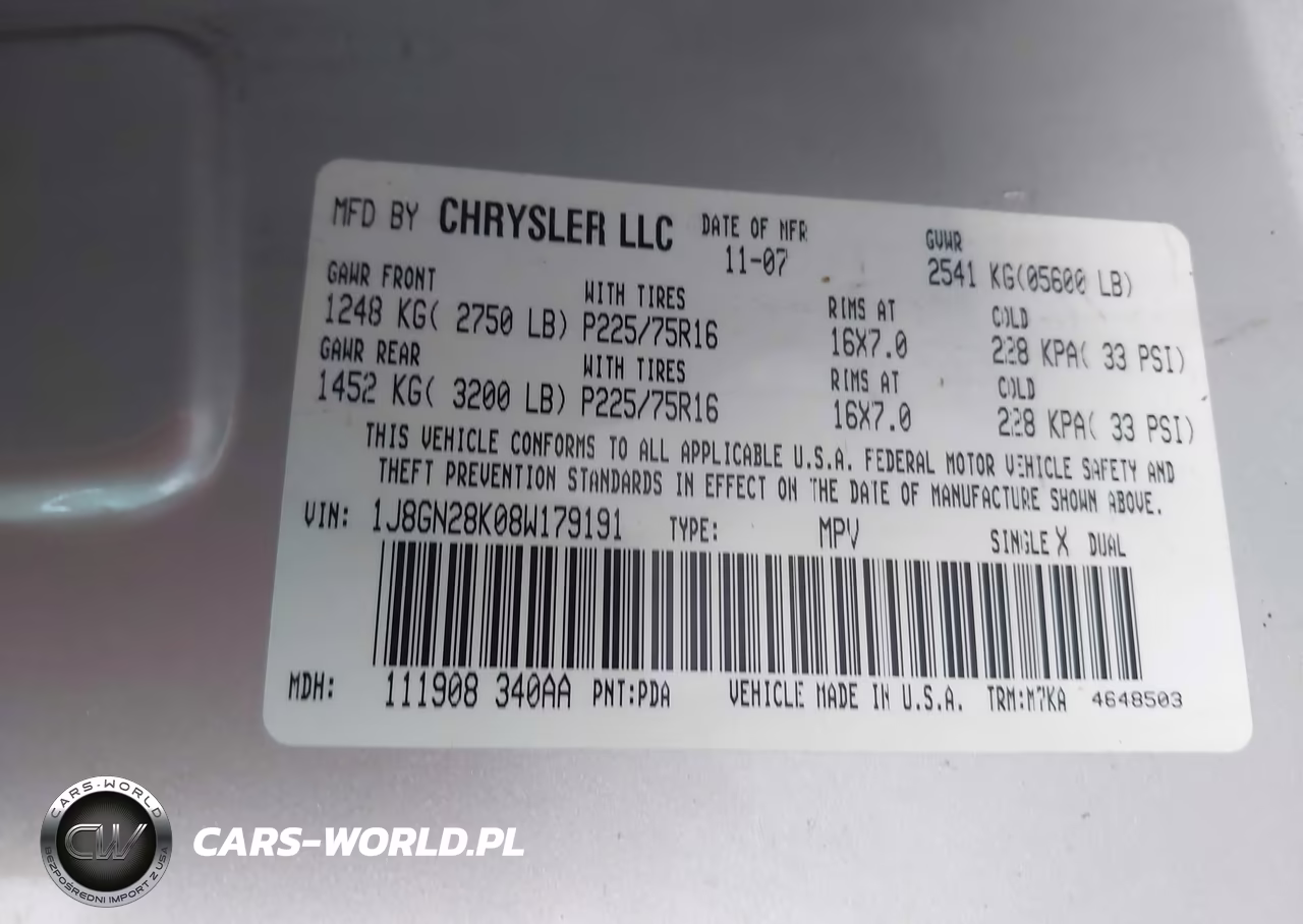 2008 Jeep Liberty Sport VIN:1J8GN28K08W179191 - 9
