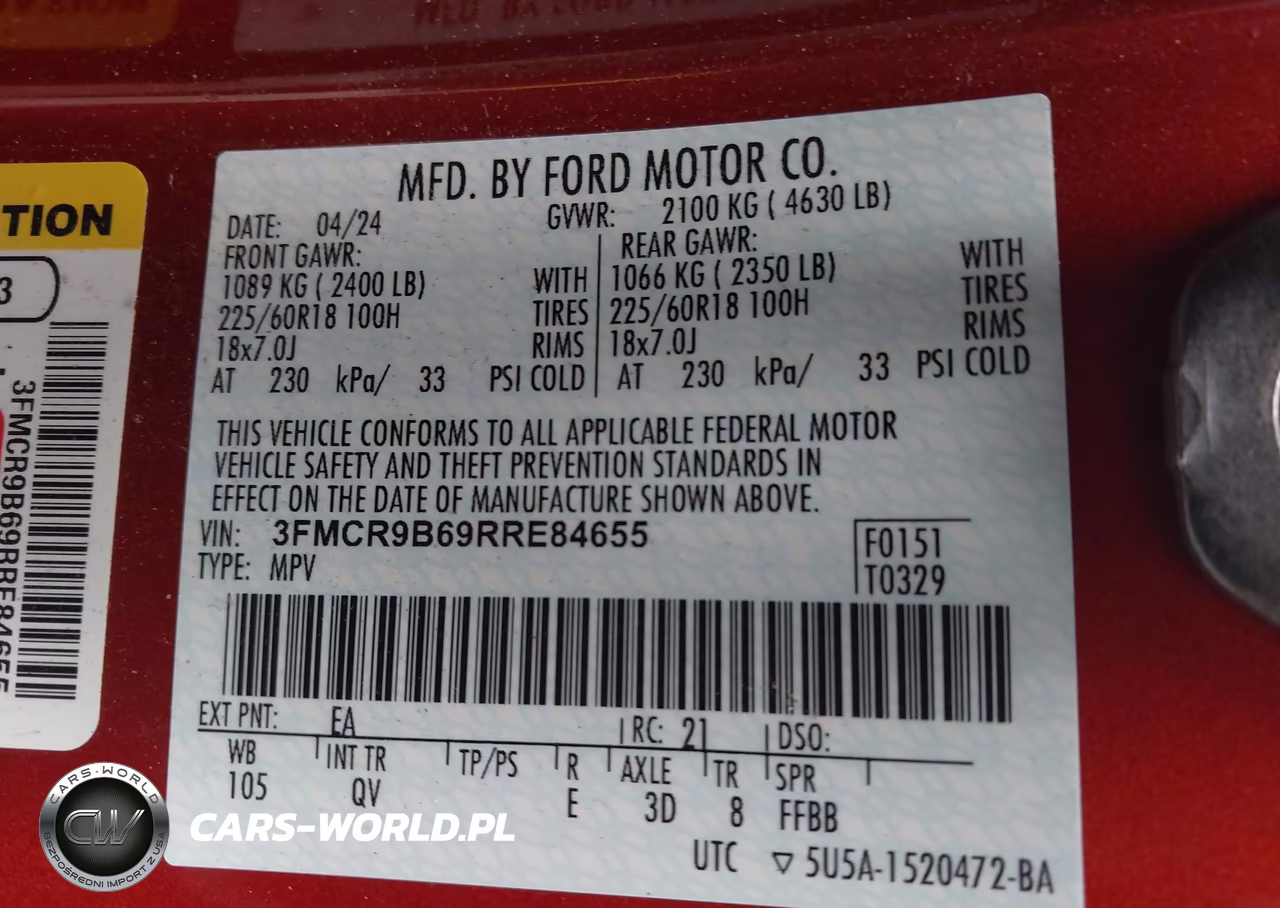 2024 Ford Bronco Sport Big Bend VIN:3FMCR9B69RRE84655 - 9
