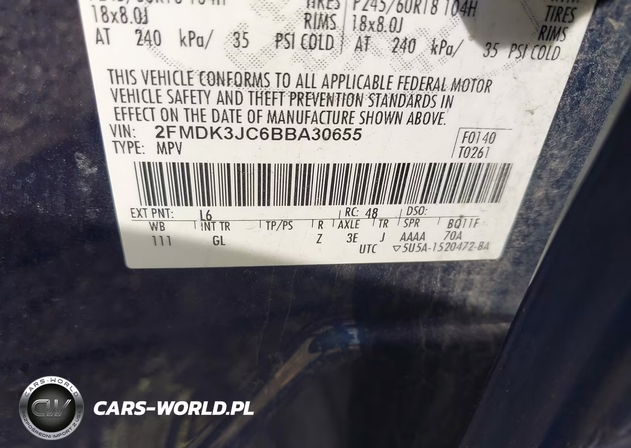 2011 Ford Edge Sel VIN:2FMDK3JC6BBA30655 - 9