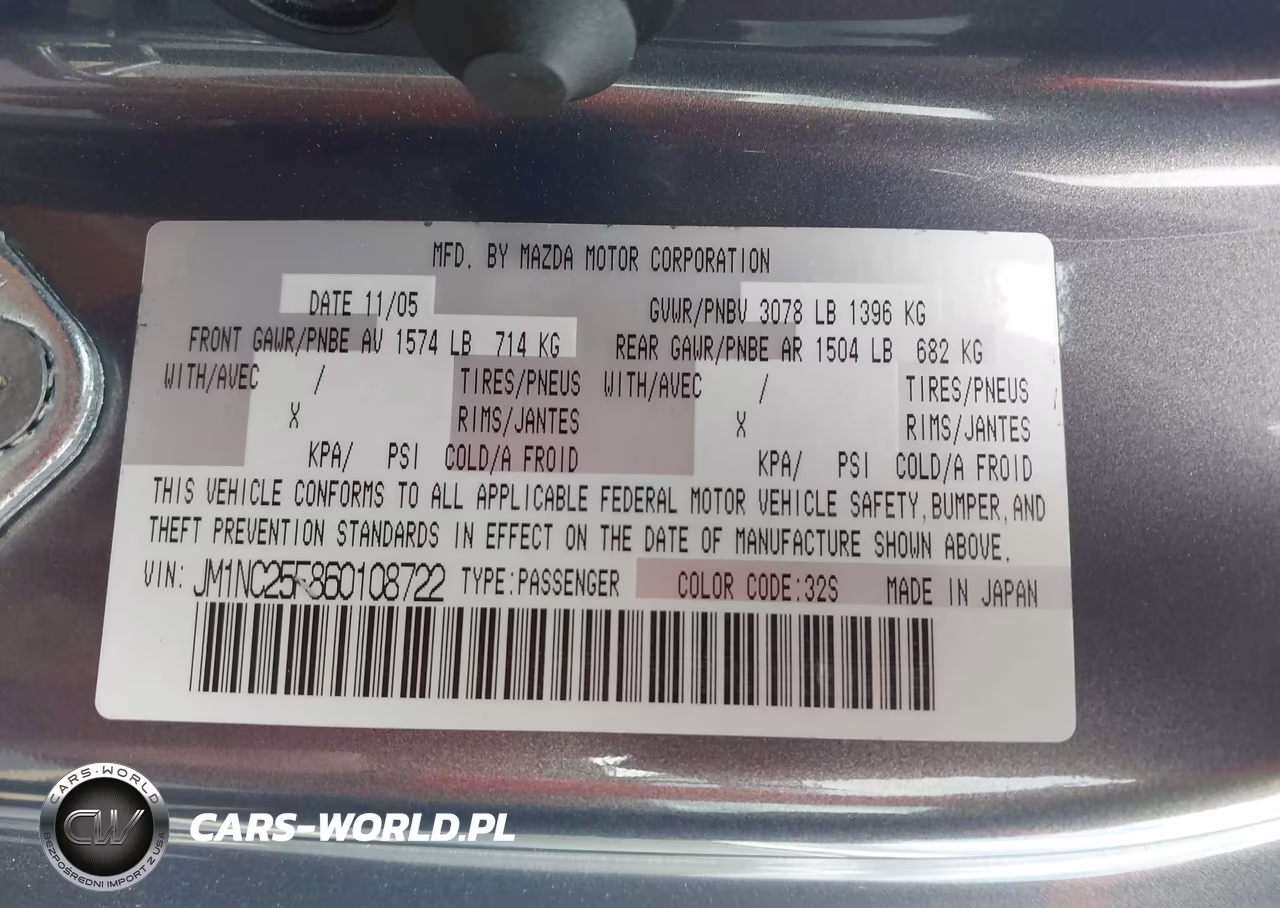 2006 Mazda Mx-5 Grand Touring VIN:JM1NC25F860108722 - 9