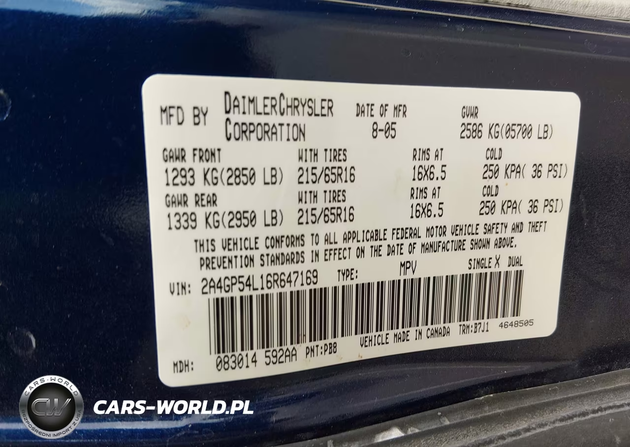 2006 Chrysler Town & Country Touring VIN:2A4GP54L16R647169 - 9