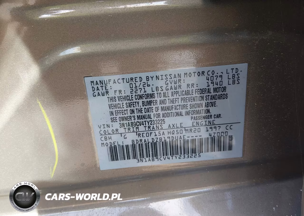 2026 Nissan Sentra Sv VIN:3N1AB9CV4TY233225 - 9