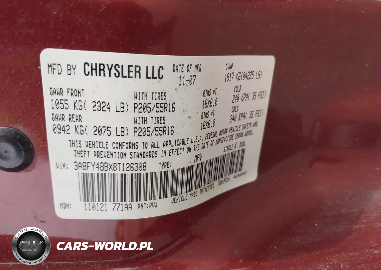 2008 Chrysler Pt Cruiser Lx VIN:3A8FY48BX8T126308 - 9