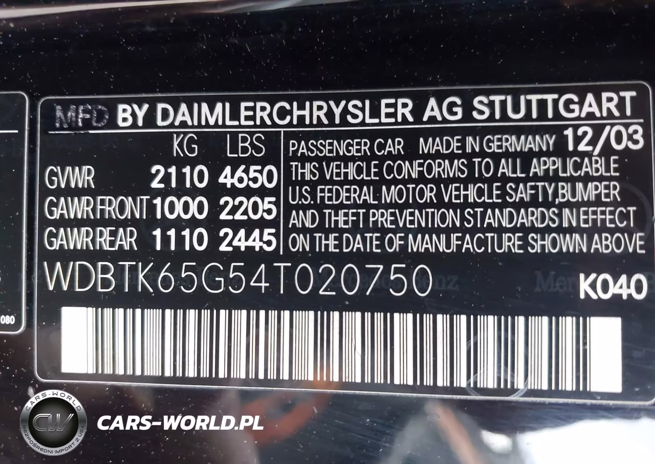 2004 Mercedes-Benz Clk 320 VIN:WDBTK65G54T020750 - 9