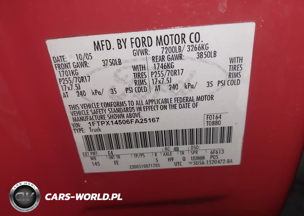 2006 Ford F-150 Fx4-Lariat-Xl-Xlt VIN:1FTPX14506FA25167 - 9